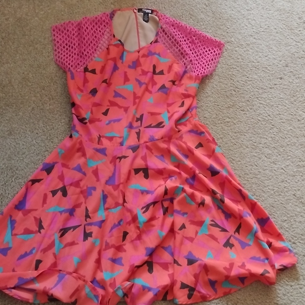 Funky orange pink dress size 12